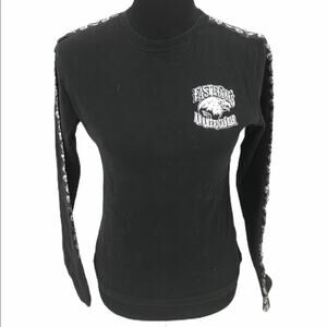 Biker Design East Eddie’s Skull Long Sleeve Shirt Black Size XLarge